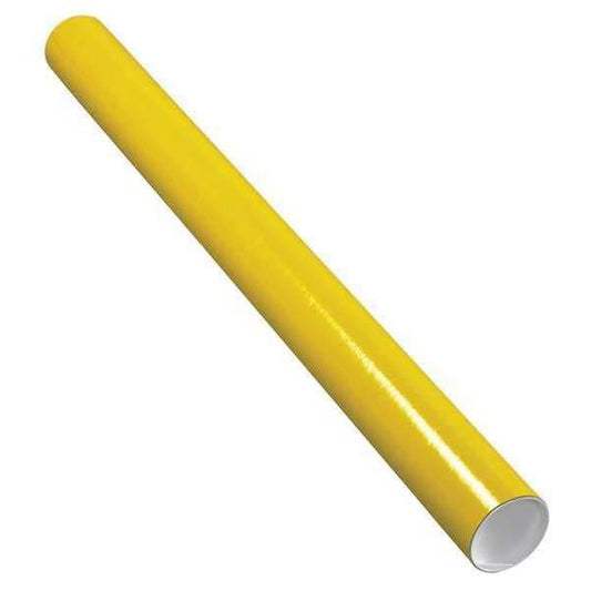 Mailing Tubes with Caps, 3" x 36", Yellow, 24/Case
