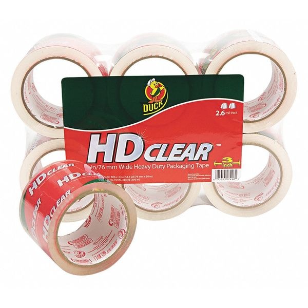 Packaging Tape, 3"x55 yd., Clear, PK6