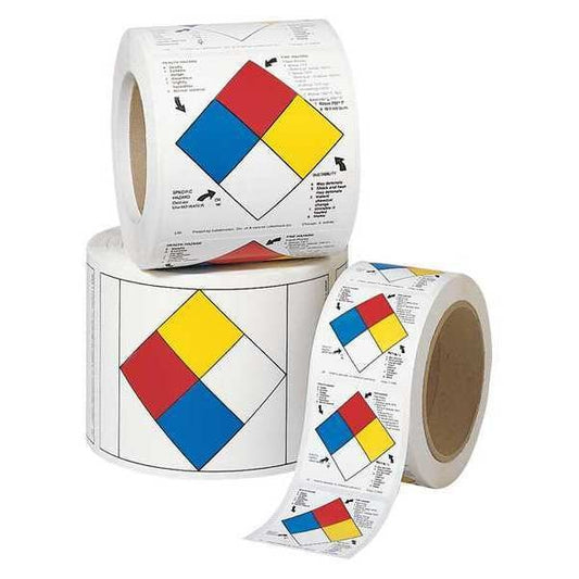 NFPA Standard Label, 2"x2", Paper, Pk500