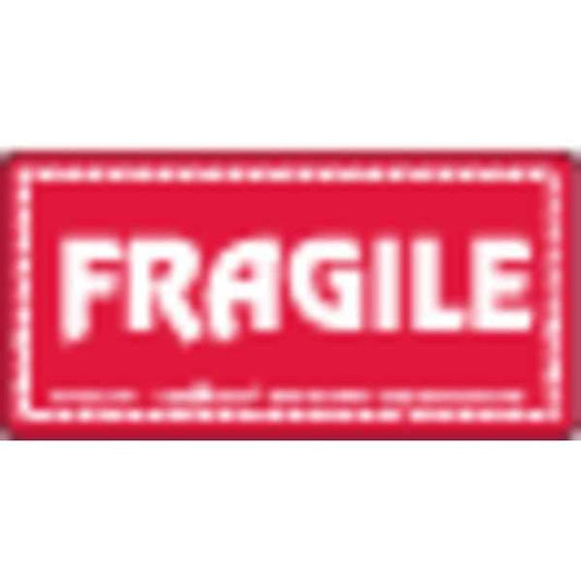 Fragile Label Paper Label, 2"x4", Pk500