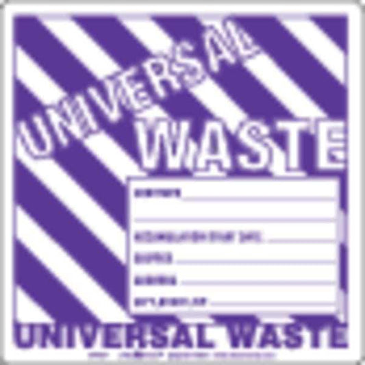 Universal Waste Label Gen Info Thermal Paper, Pk100