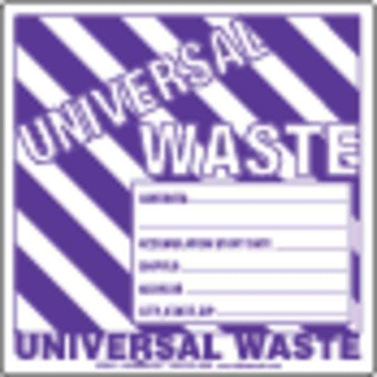 Universal Waste Label Gen Info Vinyl, Pk100