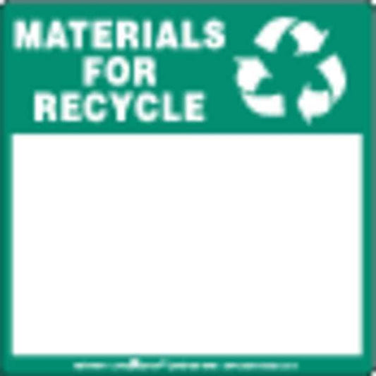 Materials for Recycle Label, PVFC, Pk100