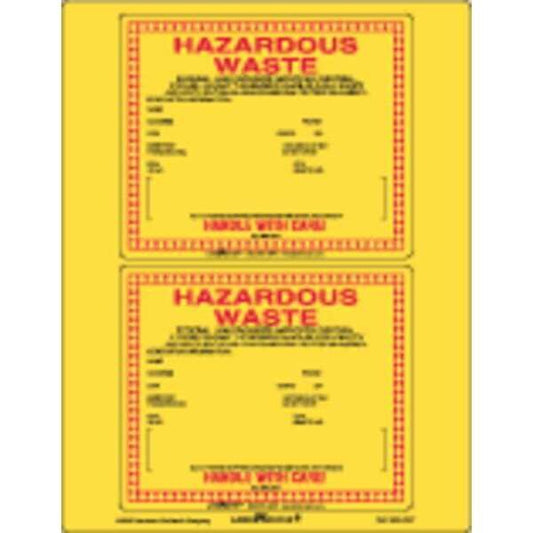 Standard Waste Label, Paper, 6"x6", Pk25