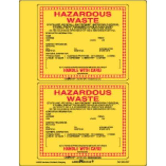 California Waste Label, Paper, 6"x5", Pk25