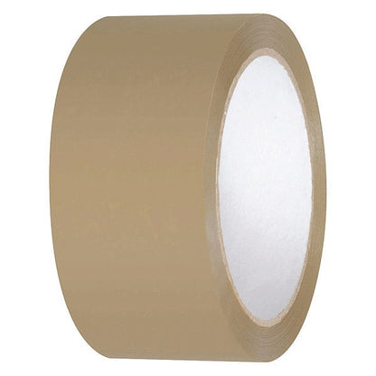 Packaging Tape, 50m L x 48mm W, Tan, PK36