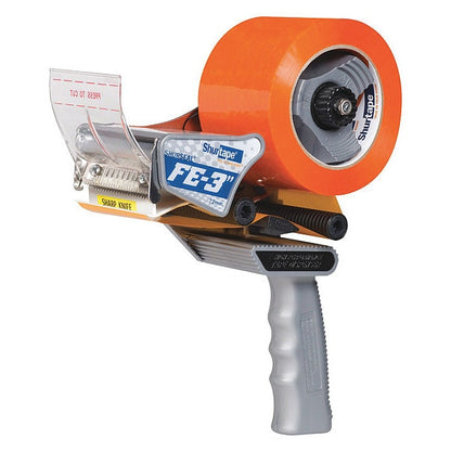 Handheld Tape Dispenser, 72 mm Max. Tape Width. 6 1/4 in Tape Core Dia, Pistol, Plastic, Gray