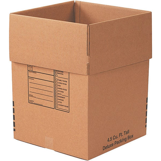 Deluxe Packing Boxes, 18" x 18" x 24", Kraft, 6/Bundle