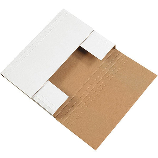 Easy-Fold Mailers, 11 3/4" x 10 1/2" x 2 1/2", White, 50/Bundle