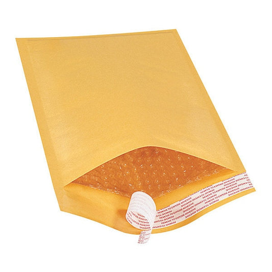 Self-Seal Bubble Mailers, #1, 7 1/4" x 12", Kraft, 100/Case