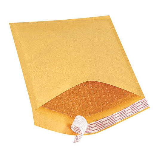 Self-Seal Bubble Mailers, #2, 8 1/2" x 12", Kraft, 100/Case