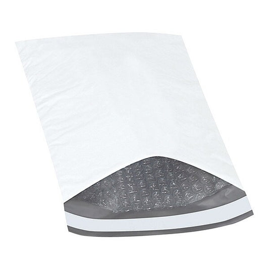 Bubble Lined Poly Mailers, 6 3/4" x 10", White, 250/Case