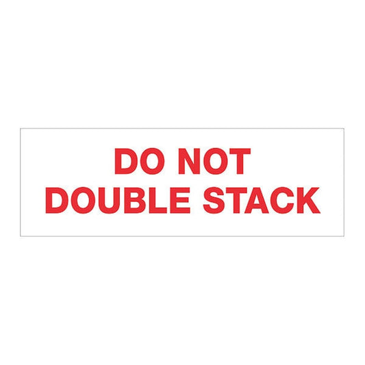 Tape Logic® Pre-Printed Carton Sealing Tape "Do Not Double Stack..", 2.2 Mil, 3" x 110 yds, Red/White, 24/Case
