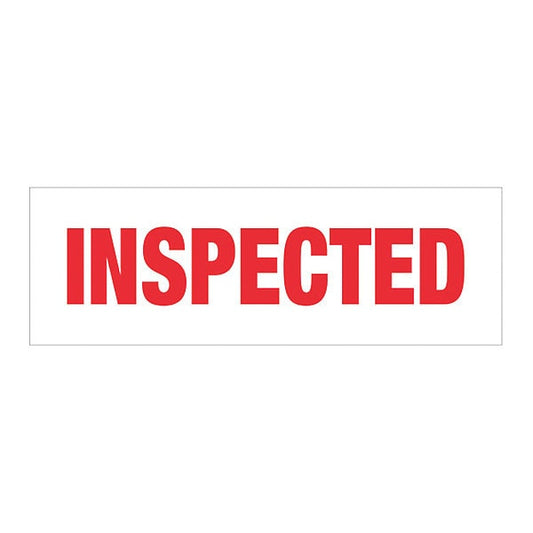 Tape Logic® Pre-Printed Carton Sealing Tape, "Inspected", 2.2 Mil, 3" x 110 yds, Red/White, 6/Case