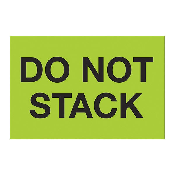 Tape Logic® Labels, "Do Not Stack", 2 x 3", Fluorescent Green, 500/Roll