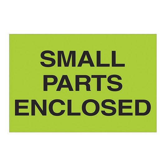 Tape Logic® Labels, "Small Parts Enclosed", 2 x 3", Fluorescent Green, 500/Roll