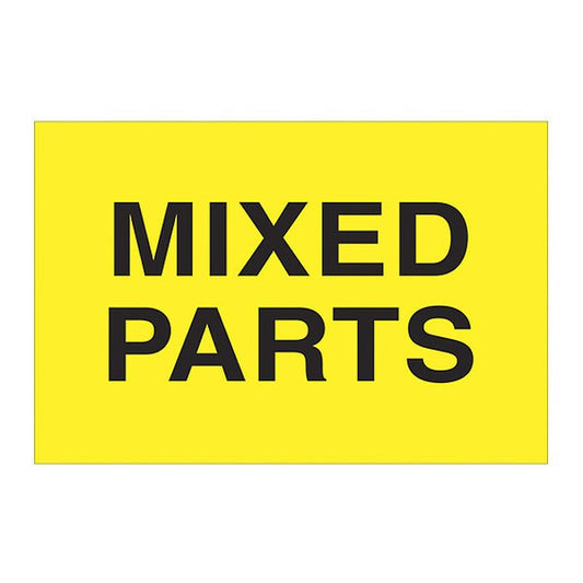 Tape Logic® Labels, "Mixed Parts", 2 x 3", Fluorescent Yellow, 500/Roll