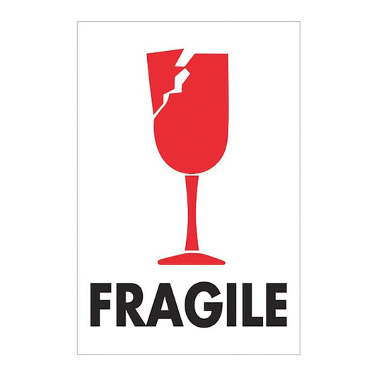 Tape Logic® Labels, "Fragile", 4 x 6", Red/White/Black, 500/Roll