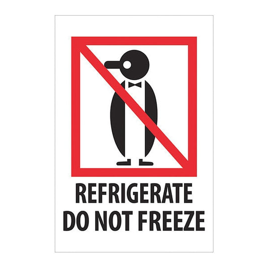Tape Logic® Labels, "Refrigerate Do Not Freeze", 4 x 6", Red/White/Black, 500/Roll
