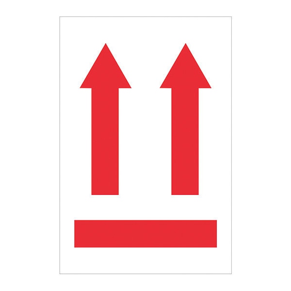 Tape Logic® Labels, (two up arrows over red bar), 4 x 6", Red/White/Black, 500/Roll