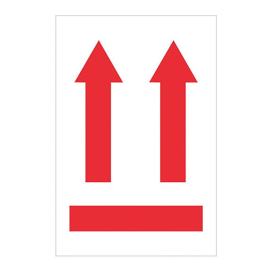 Tape Logic® Labels, (two up arrows over red bar), 4 x 6", Red/White/Black, 500/Roll