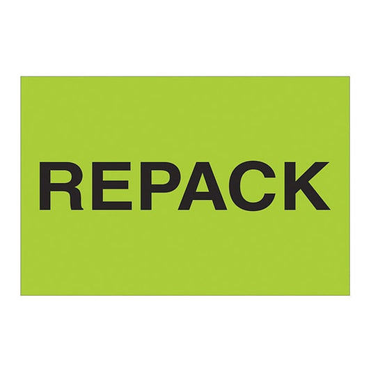 Tape Logic® Labels, "Repack", 2 x 3", Fluorescent Green, 500/Roll