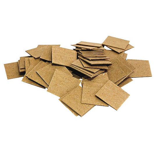 Chipboard, Brown, 1" L, 1" W, 1 lb., PK25000