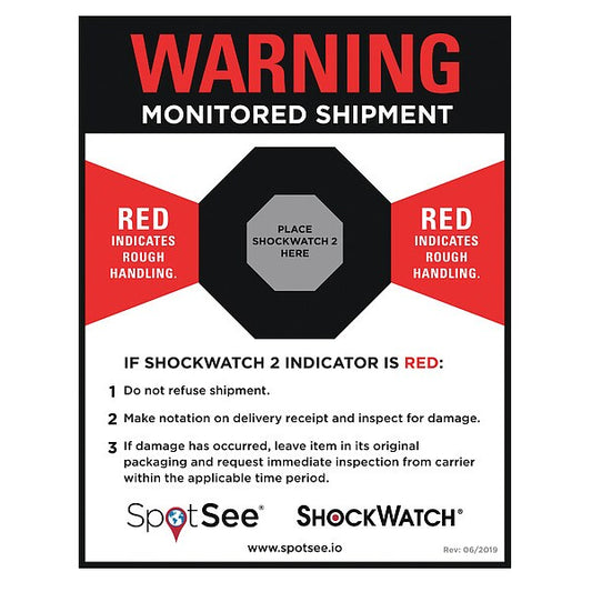 Shock Indicator Companion Label, PK200