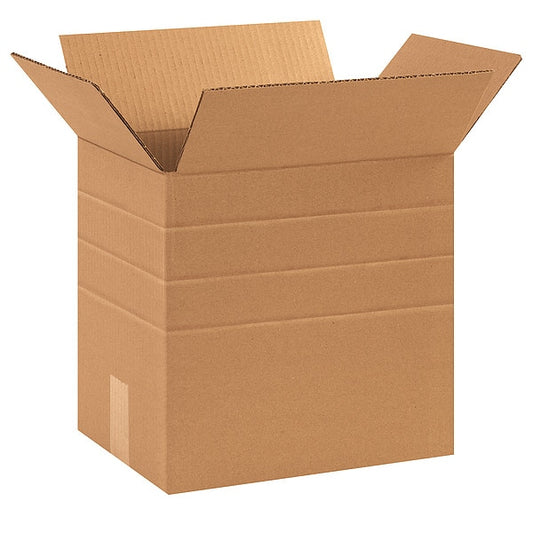 Multi-Depth Corrugated Boxes, 12 1/4" x 9 1/4" x 12", Kraft, 25/Bundle