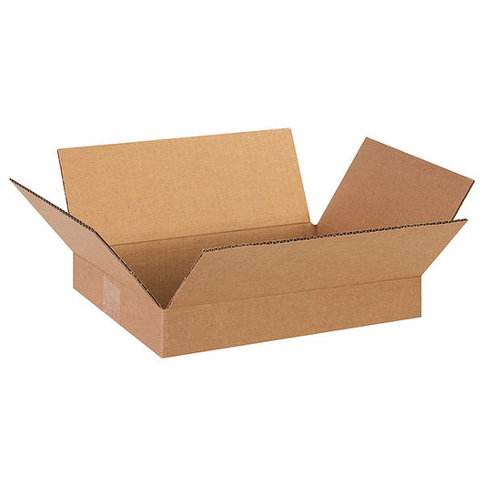 Flat Corrugated Boxes, 13" x 10" x 2", Kraft, 25/Bundle