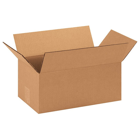 Corrugated Boxes, 14" x 8" x 6", Kraft, 25/Bundle