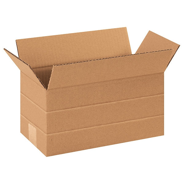 Multi-Depth Corrugated Boxes, 12" x 6" x 6", Kraft, 25/Bundle
