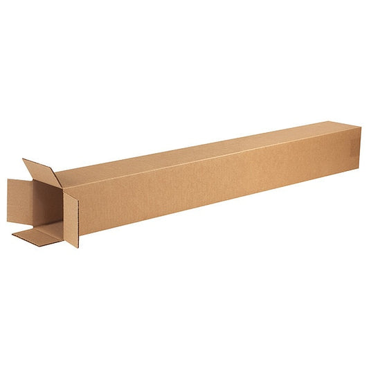 Tall Corrugated Boxes, 4" x 4" x 38", Kraft 25/Bundle