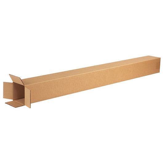 Tall Corrugated Boxes, 4" x 4" x 50", Kraft, 25/Bundle