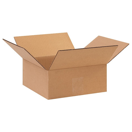 Flat Corrugated Boxes, 6" x 6" x 2", Kraft, 25/Bundle