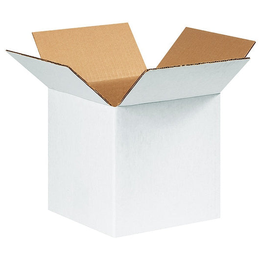 Corrugated Boxes, 9" x 9" x 9", White, 25/Bundle