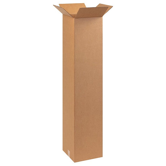 Tall Corrugated Boxes, 9" x 9" x 48", Kraft, 20/Bundle