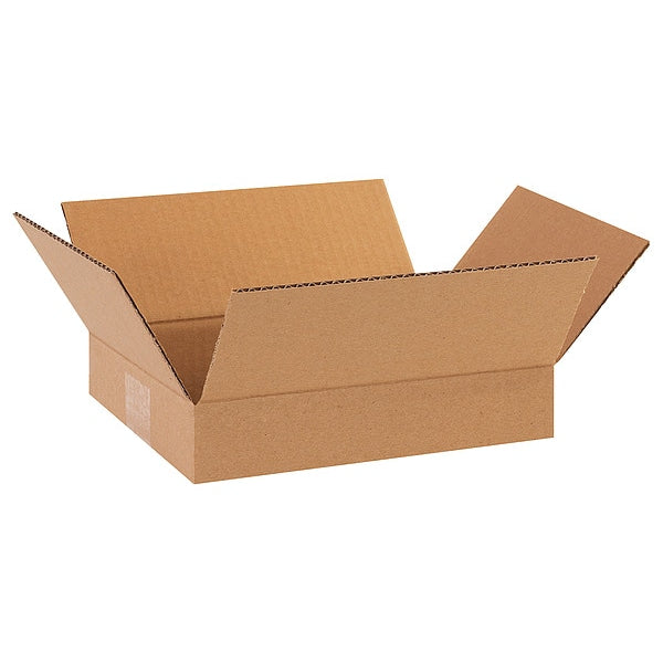 Flat Corrugated Boxes, 10" x 8" x 2", Kraft, 25/Bundle