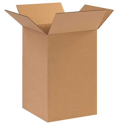 Corrugated Boxes, 10" x 10" x 15", Kraft, 25/Bundle