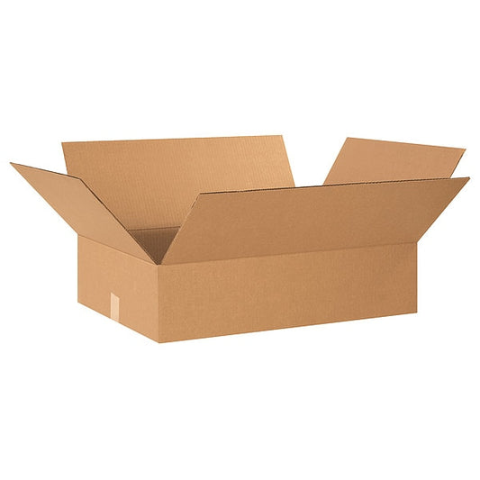 Flat Corrugated Boxes, 24" x 18" x 6", Kraft, 20/Bundle