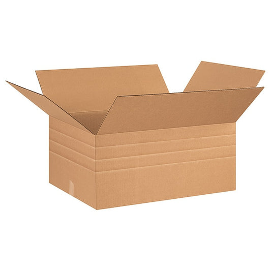 Multi-Depth Corrugated Boxes, 26" x 20" x 12", Kraft, 10/Bundle