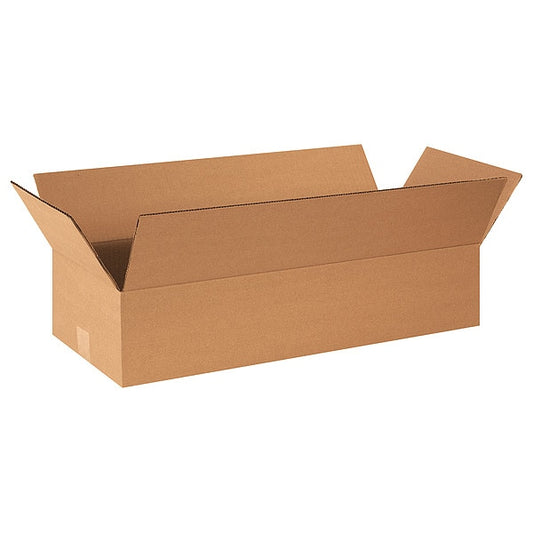 Flat Corrugated Boxes, 26" x 10" x 4" Kraft, 25/Bundle
