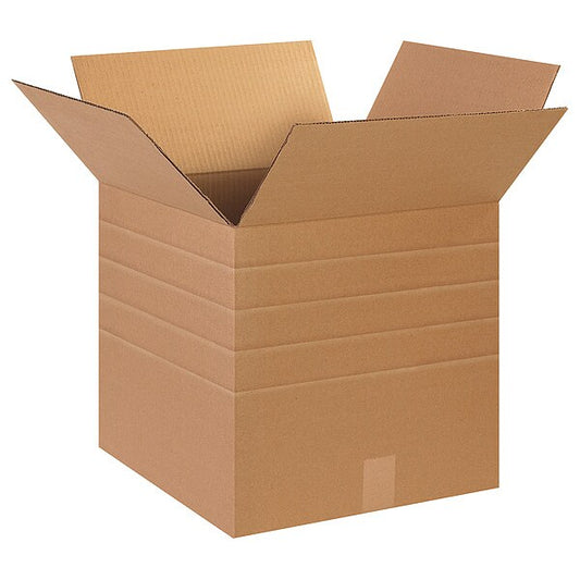 Multi-Depth Corrugated Boxes, 15" x 15" x 15", Kraft, 25/Bundle