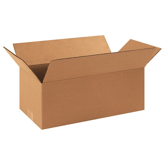 Long Corrugated Boxes, 16" x 8" x 6", Kraft, 25/Bundle