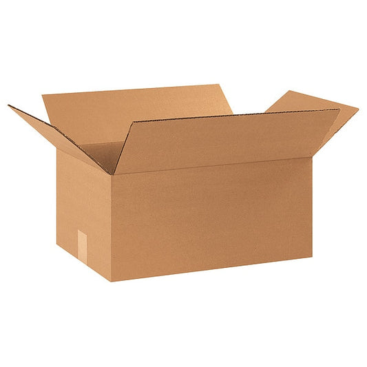 Corrugated Boxes, 17 1/4" x 11 1/4" x 9", Kraft, 25/Bundle