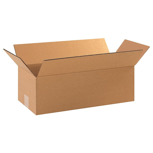 Long Corrugated Boxes, 18" x 8" x 6", Kraft, 25/Bundle
