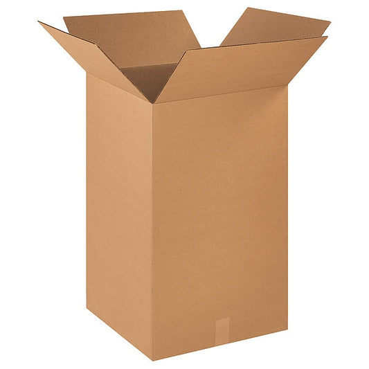 Tall Corrugated Boxes, 18" x 18" x 30", Kraft, 10/Bundle