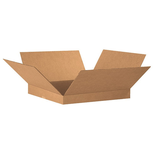 Flat Corrugated Boxes, 20" x 20" x 2", Kraft, 20/Bundle
