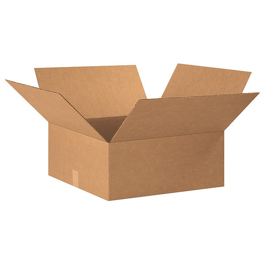 Flat Corrugated Boxes, 20" x 20" x 7", Kraft, 15/Bundle