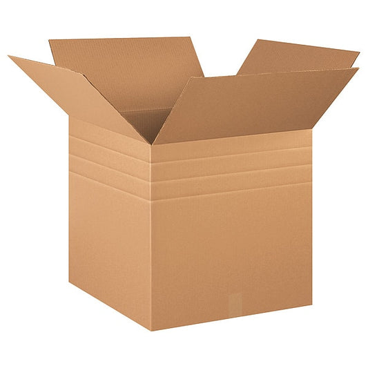 Multi-Depth Corrugated Boxes, 20" x 20" x 20", Kraft, 10/Bundle